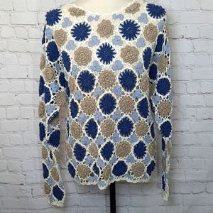 Express Tricot Handmade Crochet Sweater NWT